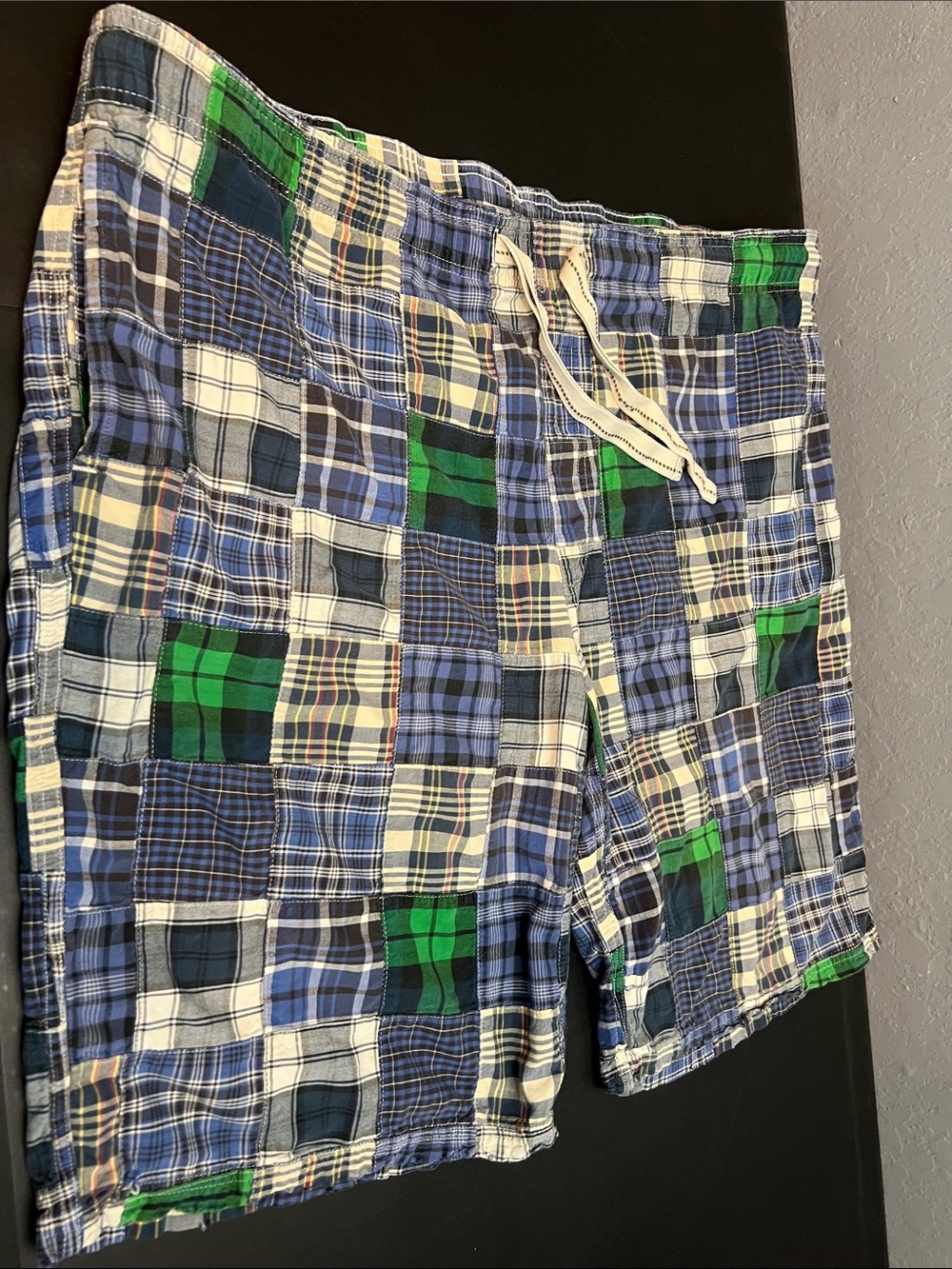 American Eagle Outfitters Patchwork Plaid Shorts - Blue & Green - Picture 2 of 4